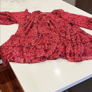 Floral Red Dress